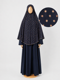 Ensemble abaya & khimar bleu doré ✨