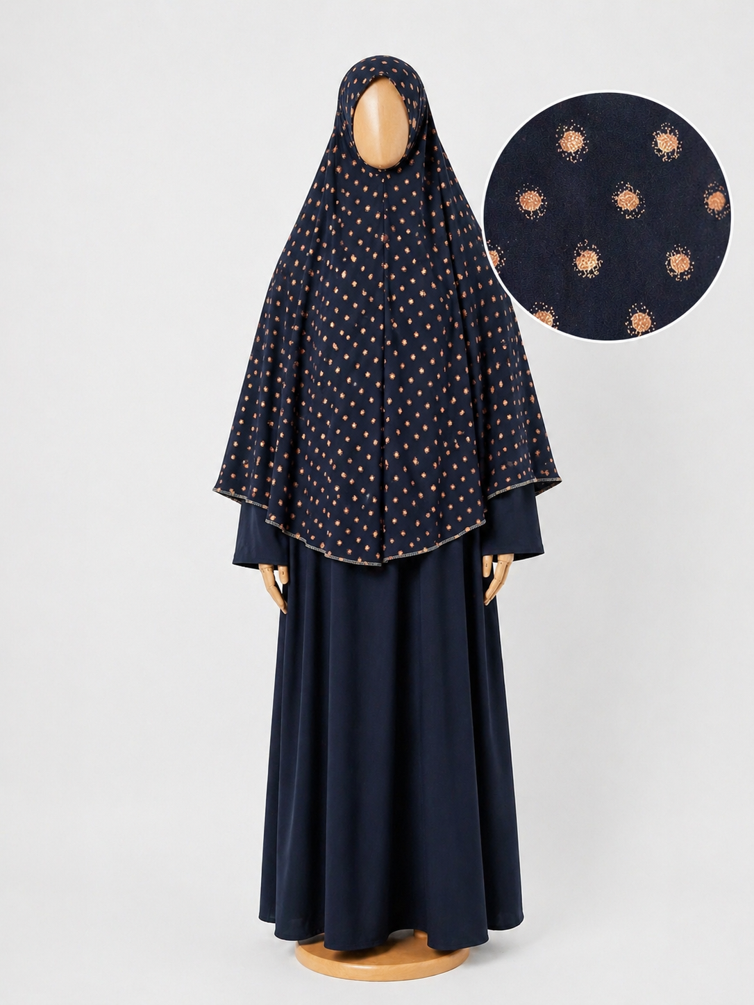 Ensemble abaya & khimar bleu doré ✨
