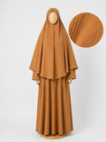 Ensemble abaya & khimar en gaze de coton miel 🍯