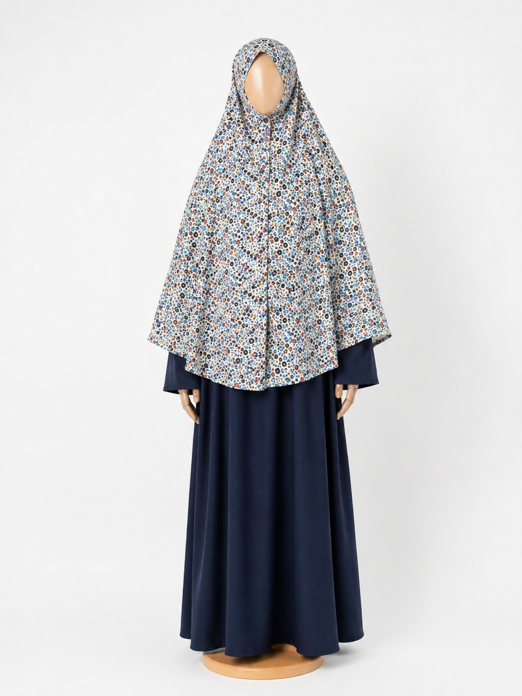 Ensemble abaya & khimar en gaze de coton fleuris 🪻